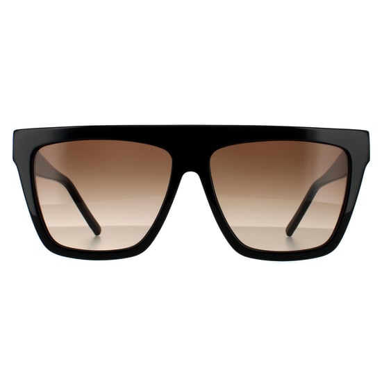 Hugo Boss Square Womens Shiny Black Brown Gradient Sunglasses - Image 1