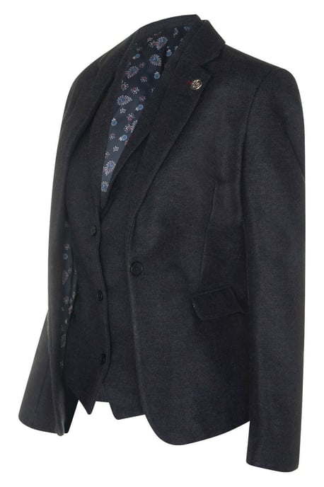 Womens Tweed visgraat zwarte wol jaren 1920 blazer - Image 2