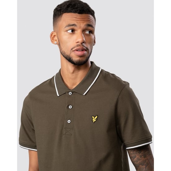 Lyle and Scott Tipped Olive Polo Shirt - Image 2