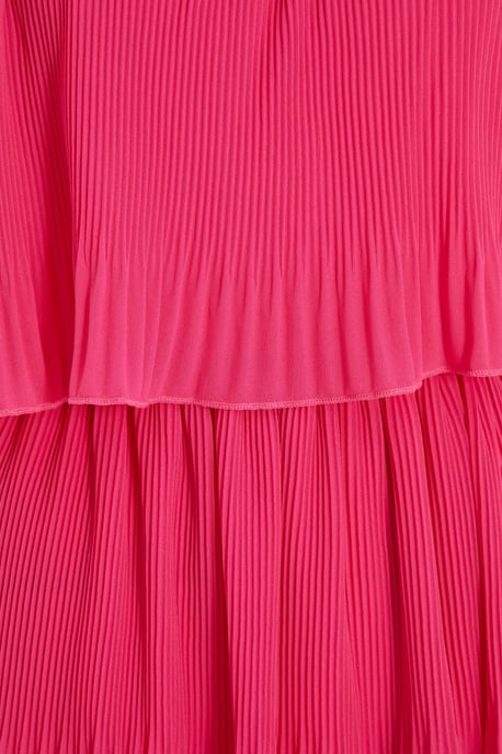 Pink Bardot Tiered Midaxi Dress