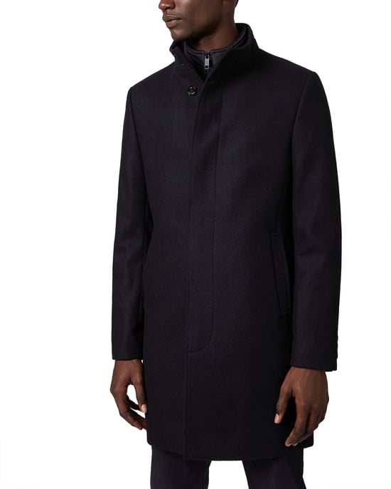 Ted Baker Margate Funnel Neck Coat With Removable Inner, Navy
