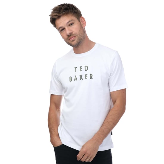 Men's Ted Baker Lough Embroidered Branded T-Shirt in White