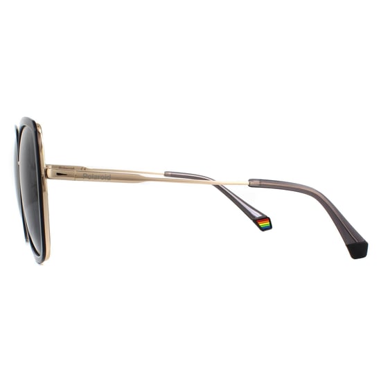Polaroid Square Womens Grey Gold Grey Polarized Sunglasses - Image 3