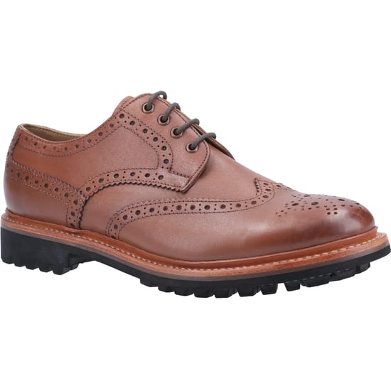 Cotswold Heren Quenington Commando Lace Up Dress Leather Shoe (Bruin) - Image 1