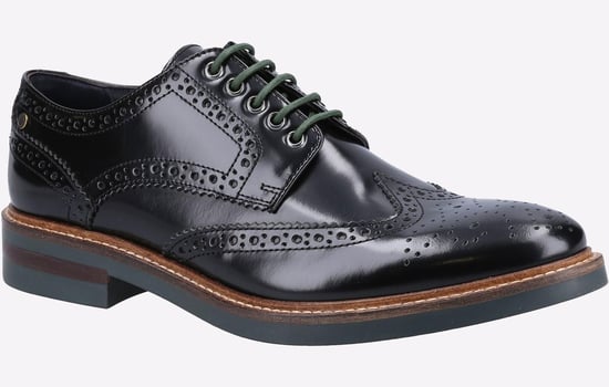 Base London Woburn Läder Herrsvarta Brogueskor - Image 2