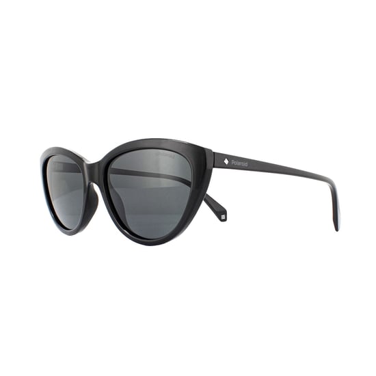Polaroid Cat Eye Womens Black Grey Polarized Sunglasses