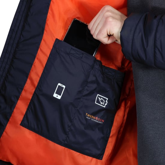 Regatta Mens Thermogen Heated Waterproof Jacket (Navy/Magma Orange)