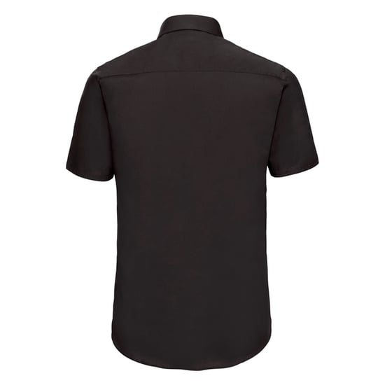 Russell Collection Heren Stretch Overhemd Met Korte Mouwen (Zwart) - Image 2