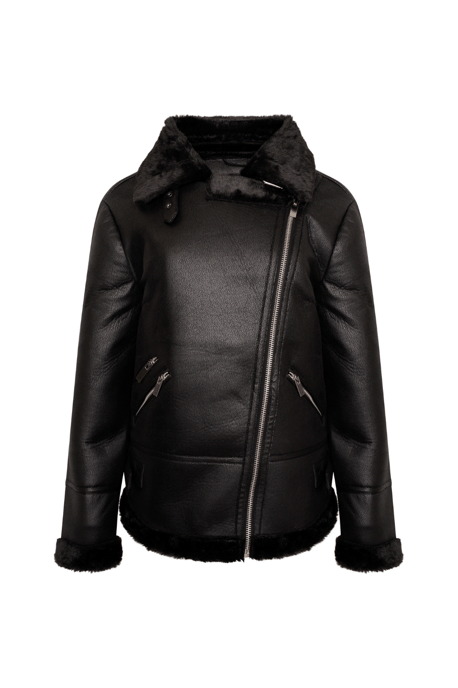 Barneys Originals Curve Faux Fur Aviator Coat