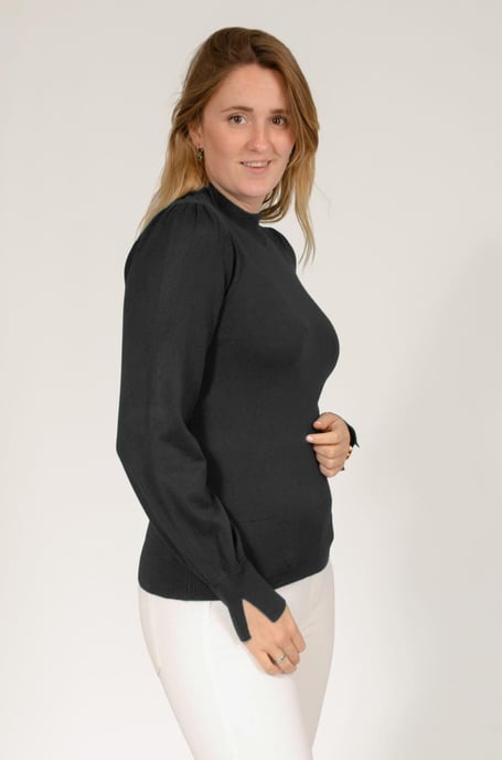 High Neck Puff Sleeve Jumper