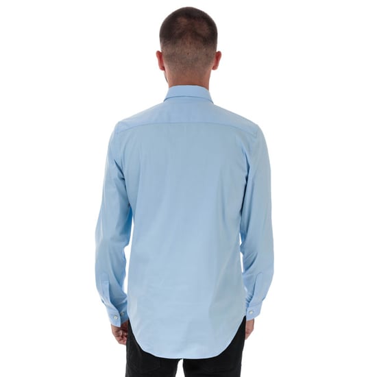 Men's Lacoste Slim Fit Stretch Cotton Poplin Shirt in Blue - Image 2