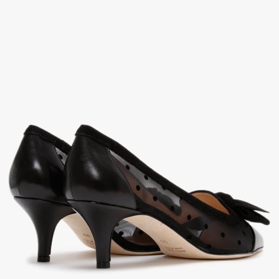 Luca Grossi Chhet Leather Polka Dot Mesh Court Shoes