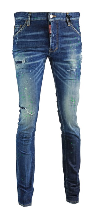 Dsquared2 Cool Guy Jean Blue Paint Effect Jeans - Image 1