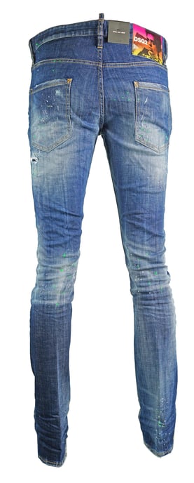 Dsquared2 Cool Guy Jean Blue Paint Effect Jeans - Image 2