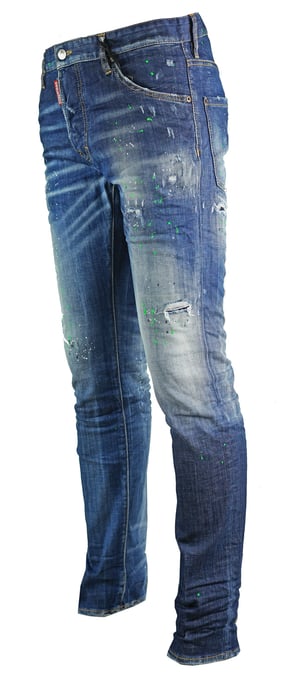 Dsquared2 Cool Guy Jean Blue Paint Effect Jeans - Image 3