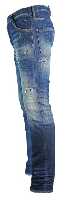 Dsquared2 Cool Guy Jean Blue Paint Effect Jeans - Image 4