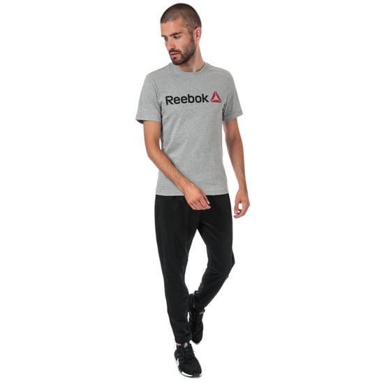 Men's Reebok Stacked Logo Trackster Pants in Black - Image 3