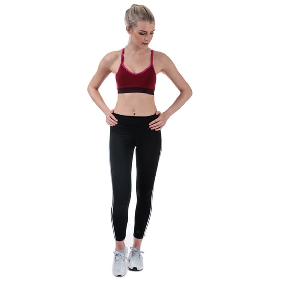 Women's adidas All Me Bra in Burgundy - Image 3