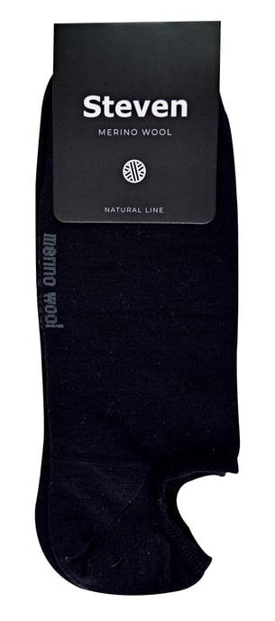 Mens Merino Wool Low Cut Socks | Steven | No Show Warm Footsies Socks - Black - Image 2