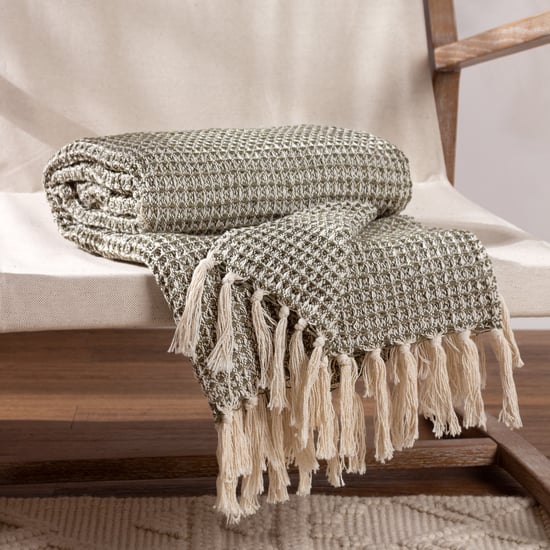 Yard Lorne Waffle Fringed Throw - Image 4