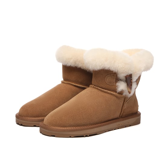 EVER AU Women Robin Horn Toggle button Mini Boots