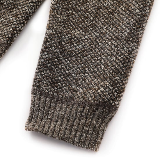Men's Cardigan with Two Pocket Button Stand-Up Collar Cardigan for Winter Brown
