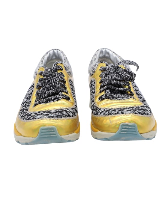 Chanel Tweed Vetersneakers in Meerkleurig Leer - Image 2