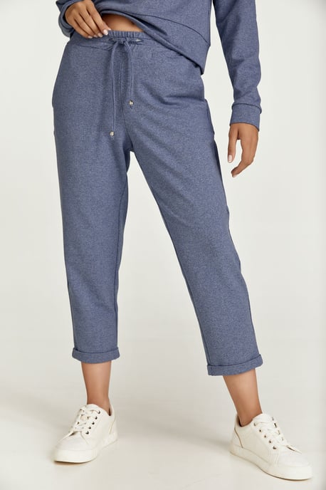 Indigo Melange Cropped Sweatpants