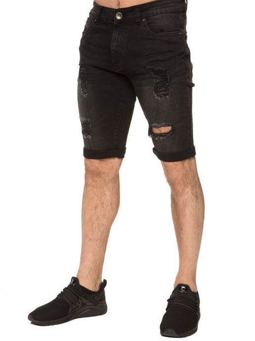 Mens Ripped Skinny Shorts - Image 1