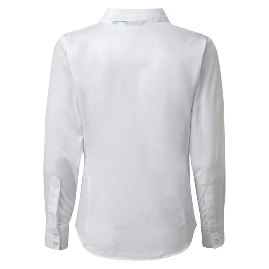 Premier Womens/Ladies Poplin Long-Sleeved Blouse (White) - Image 2