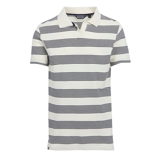 Regatta Mens Tempete Stripe Polo Shirt (Antique White/Navy)
