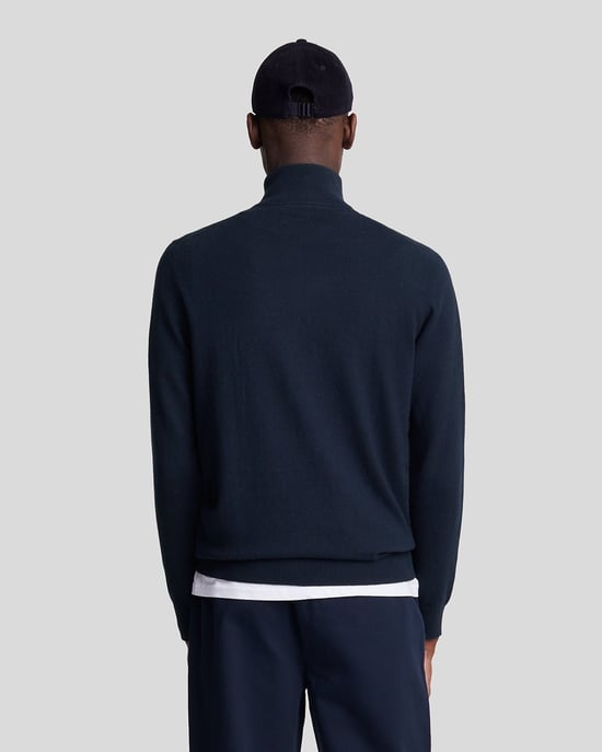Lyle & Scott Cotton Merino 1/4 Zip Jumper Navy