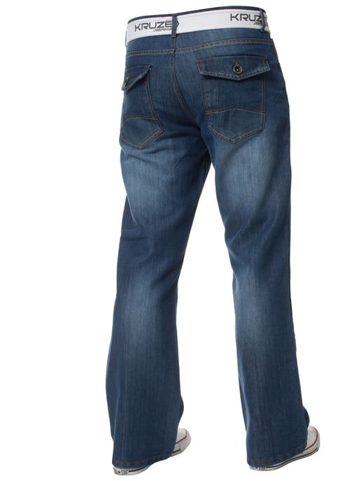 Kruze Heren Bootcut Denim Jeans - Image 2