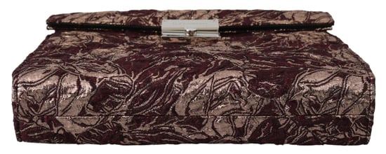 Dolce & Gabbana Bordeaux Jacquard Leather Mens Document Briefcase Bag