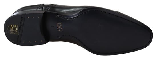 Dolce & Gabbana Black Leather Men's Derby Formal Loafers Shoes