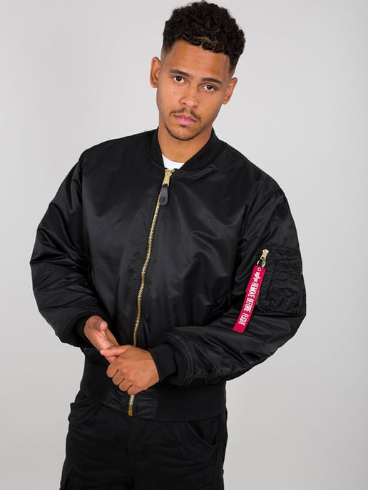 Alpha Industries Men's MA-1 Bomber Jacket in Black
