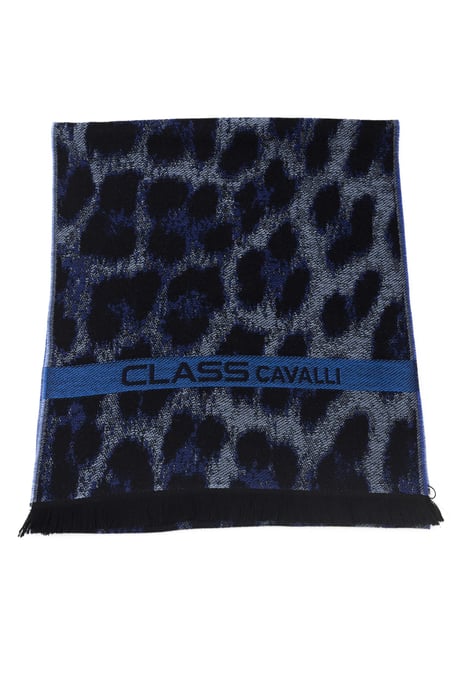 Cavalli Class Heren Blauwe Wol Sjaal - Image 1