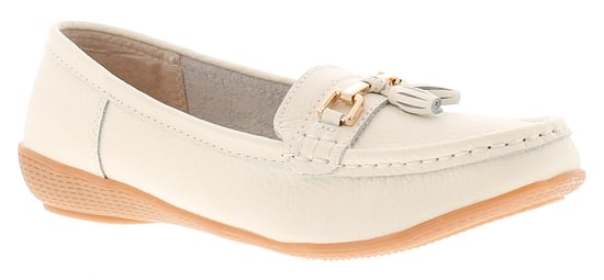 Love Leather Womens Flat Shoes nautical leather Slip On white