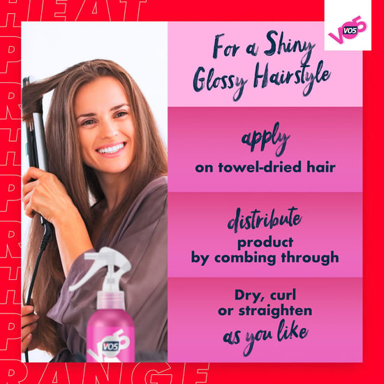 VO5 Heat Protect Spray For Soft & Shiny Hair on Wet or Dry Hair, 2x 200ml