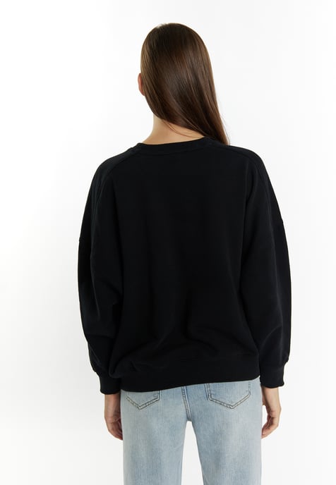 Mymo Sweatshirt met applicatie Dames zwart - Image 4