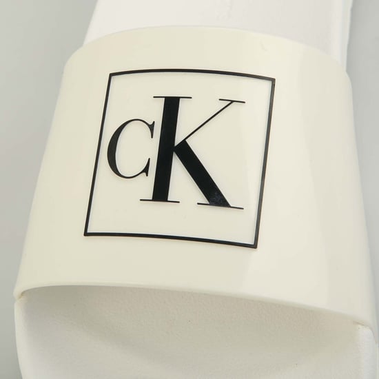 Women's Calvin Klein Retro Tennis Sliders in White