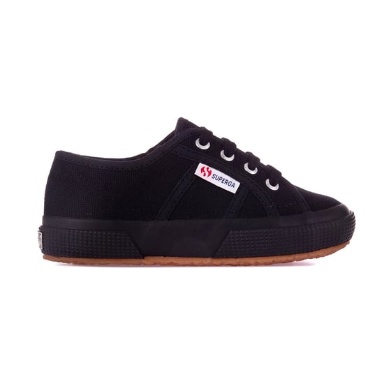 Superga Childrens/Kids 2750 Jcot Leather Trainers (Full Black) - Image 1
