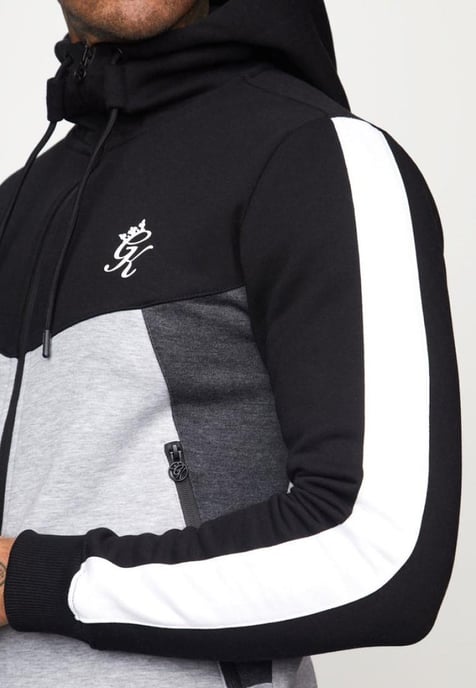 Gym King Koen Mens Zip Up Hoodie Black/Grey - Image 6