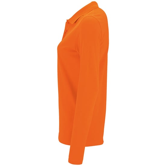 SOLS Dames/dames Perfecte Lange Mouw Pique Polo Shirt (Oranje) - Image 3