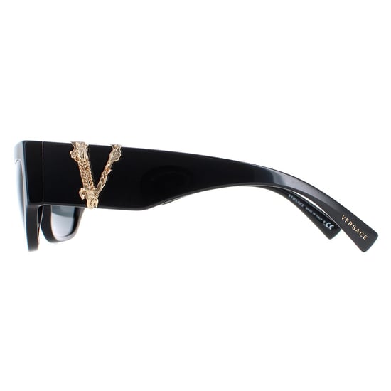 Versace Cat Eye Womens Black Dark Grey Polarized VE4383