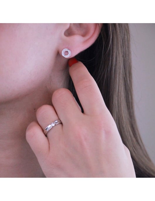 Boucles d'oreilles Ophir - Doré et Cristal - Image 4