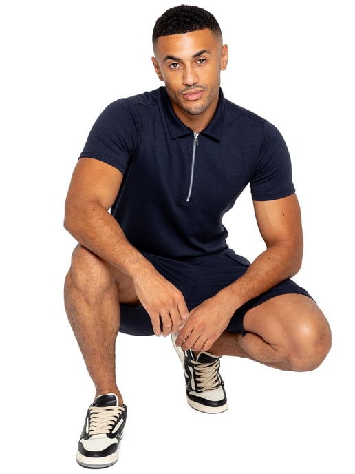 Enzo | Mens Polo Tracksuit Set - Navy - Image 6