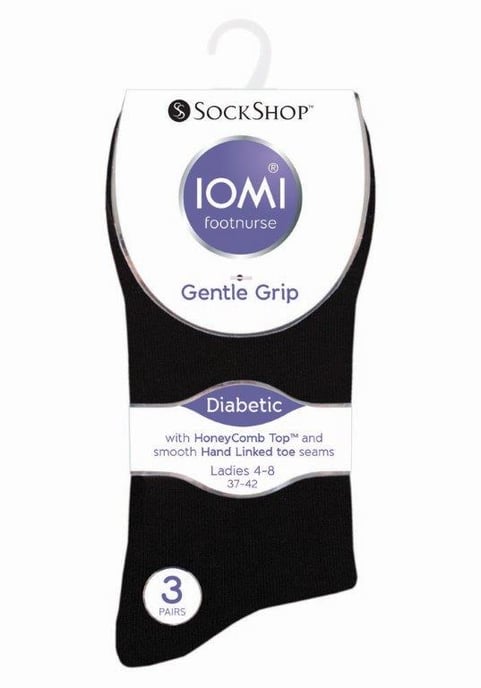 Ladies 6 pack non elastic diabetic socks with hand linked toe seams - Image 2