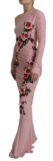Dolce & Gabbana Roze Bloem Versierde Off-Shoulder Damesjurk - Image 2
