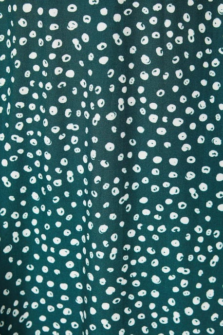 Green Spot Wrap Mini Dress - Image 5